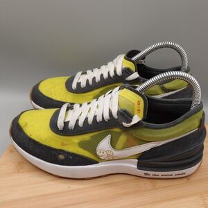 Nike Shoes 5.5Y Womens 7 Waffle Yellow Grey Smiley Swoosh Casual DO5868-700 Flaw